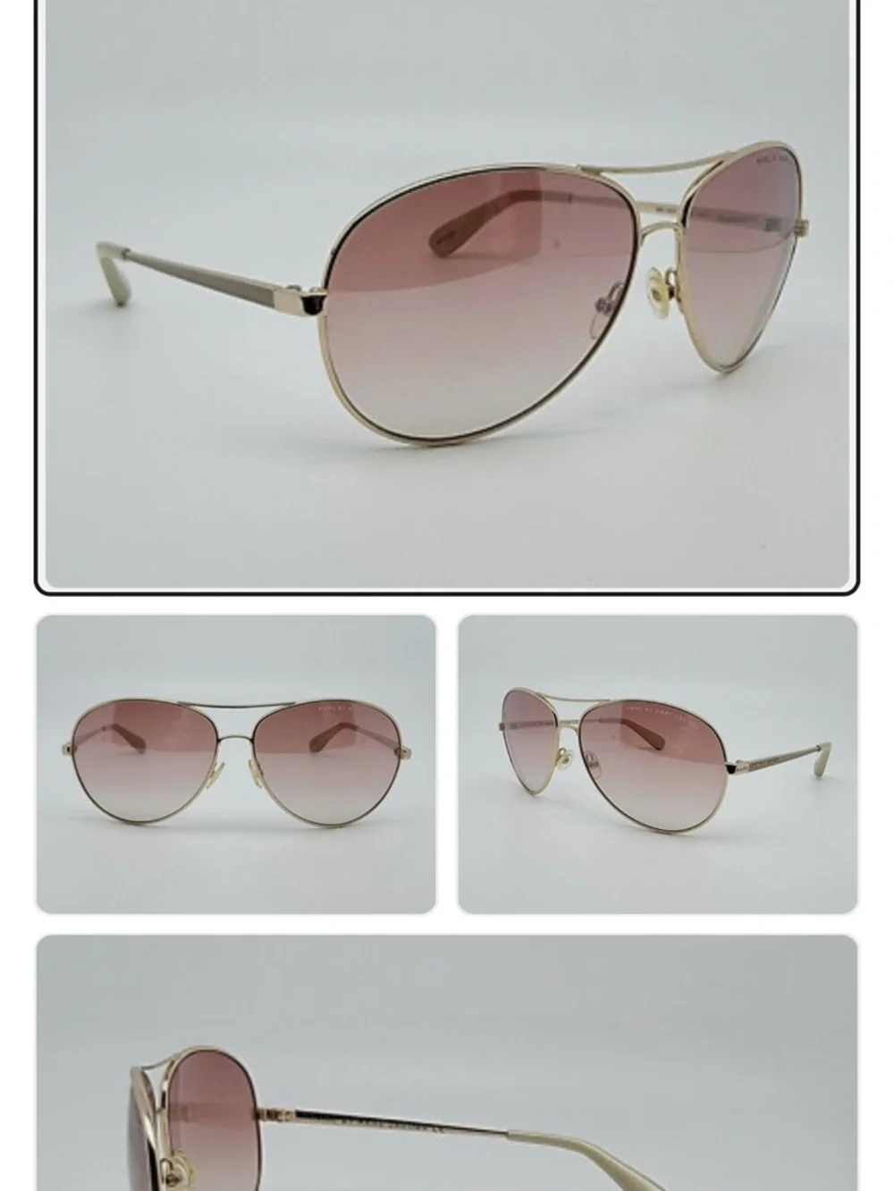 Marc by Marc Jacobs MMJ184/S J5GNO Gold Frame Brown Lens Aviator Sunglasses 60mm